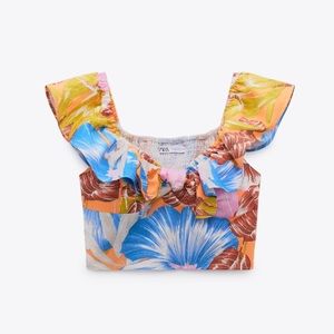 NWT ZARA TROPICAL TOP